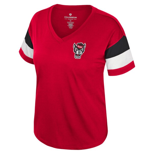 Red Ladies Sparkle Vneck Tee - Wolf